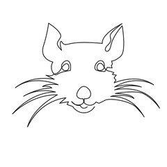 Continuous one line drawing rat, Chinese Zodiac Sign Year of Rat, Happy Chinese New Year 2020