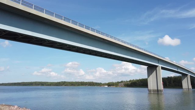 Kaitainen bridge (Kaitaisten silta in Finnish), Taivassalo, Finland on beautiful clear summer day.