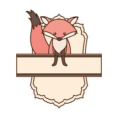 cute and adorable fox with frame