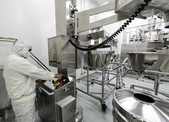 Drug manufacturing laboratory equipment.