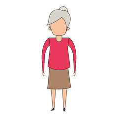 grandparent senior old grandmother cartoon faceless