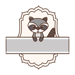 cute and adorable raccoon with frame
