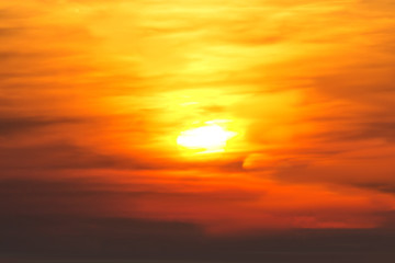 Fototapeta na wymiar Fiery orange sea sunset sky. Beautiful sky.