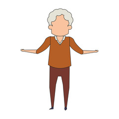 grandparent senior old grandfather cartoon faceless