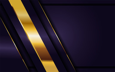 Obraz premium luxurious dark purple background with golden lines combination. elegant modern background.