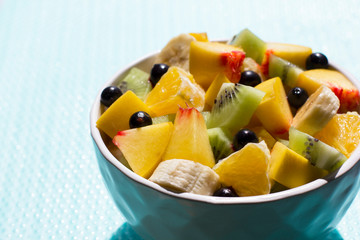 Tasty and healthy breakfast. Fruit salad.