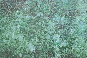 Green grunge painted wall surface worn weathered dirty old rough vintage background surface texture