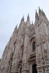 Fototapeta na wymiar View of the famous Milan Cathedral.