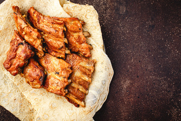 Roasted barbecue pork ribs