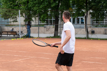 Tennis player on the court