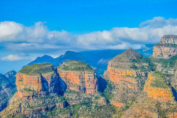 Fototapeta na wymiar Blyde river canyon and Three rondawel in the panorama route in Mpumalanga