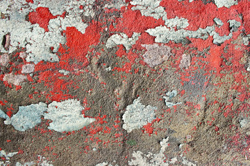 Red rough grunge worn weathered dirty urban surface texture background