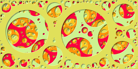 Abstract Generative Art color distributed circles holes background illustration