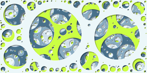 Abstract Generative Art color distributed circles holes background illustration