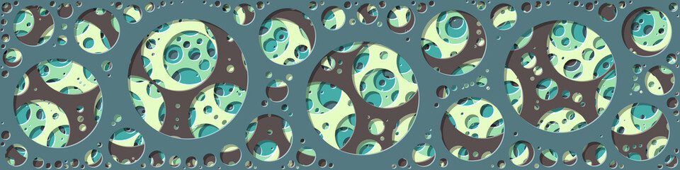 Abstract Generative Art color distributed circles holes background illustration