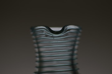 Glass bottles on white background in a studio