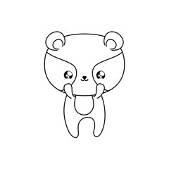 cute raccoon baby animal kawaii style