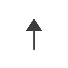 arrow pointer black web icon flat on white background vector template illustration