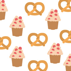 pattern of delicious bakery cakes