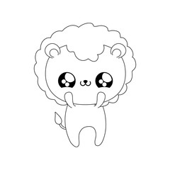 cute lion baby animal kawaii style