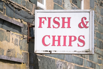 Fish and chips vintage retro sign