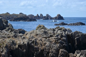 North coast of Ouessant island,  Brittany, France