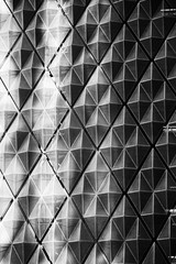 District of business centers. Glass skyscrapers facade. Architecture background.