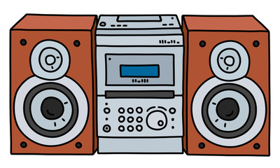 Fototapeta premium The vectorized hand drawing of a micro music tower