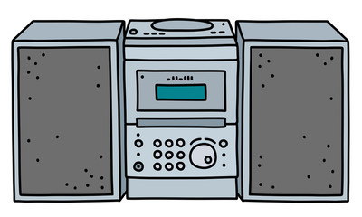 Obraz premium The vectorized hand drawing of a micro music tower