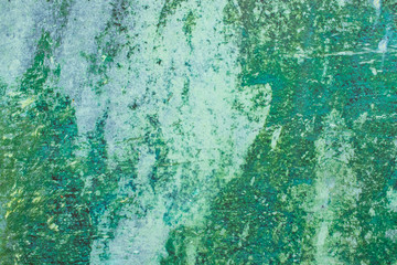 Green grunge painted wall surface worn weathered dirty old rough vintage background surface texture