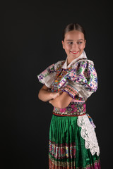Slovak folklore. Slovakian folklore girl.