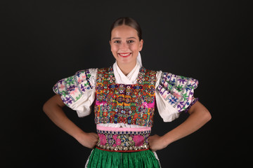 Slovak folklore. Slovakian folklore girl.