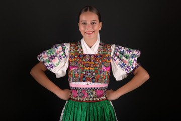 Slovak folklore. Slovakian folklore girl.