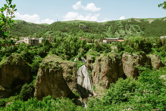 Beautiful mountain waterfall. Jermuk. Armenia