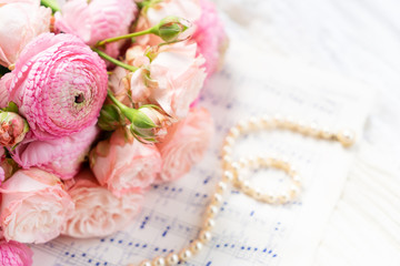 Female accessories on white