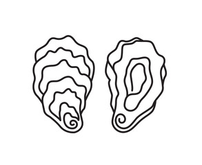 collection of oyster shell isolated on white background