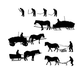 Set of working farmers. © yik2007