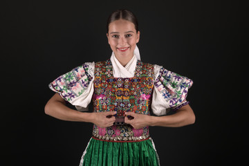 Slovak folklore. Slovakian folklore girl.