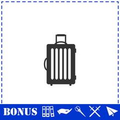 Suitcase icon flat