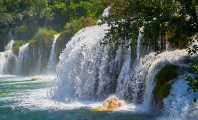 Krka waterfalls in Croatia . Europe