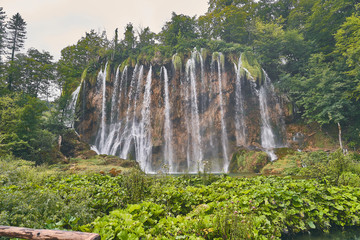 Plivitce National park in Croatia. Long exposure waterfall