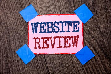 Text sign showing Website Review. Conceptual photo Homepage Evaluation Customer Opinion...