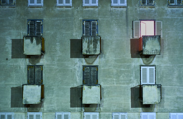 Symmetric balconies in a building