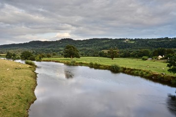Fototapeta na wymiar The Towy River at Dryslwyn, Carmarthenshire, Wales.