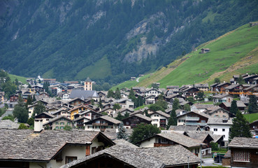 Fototapeta na wymiar Das Dorf Vals, Graubünden
