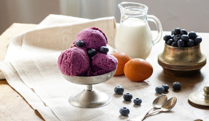 blueberry homemade ice cream balls
