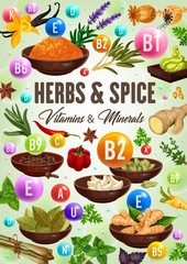 Green herbs and spices vitamins. Health food