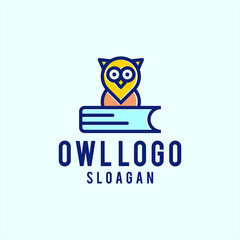 owl logo vector educations icon illustration line art download quality