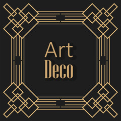 black background art deco frames