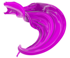 Wavy fabric on a white background. 3D rendering.